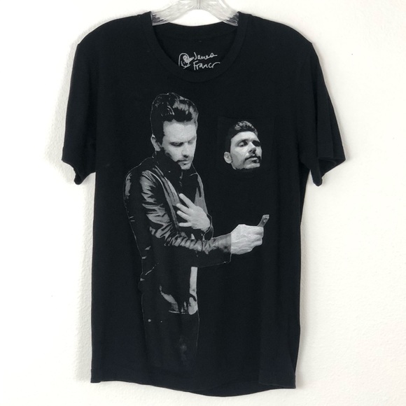 James Franco Selfie Pocket Tee Black Graphic Tee S - Picture 1 of 4